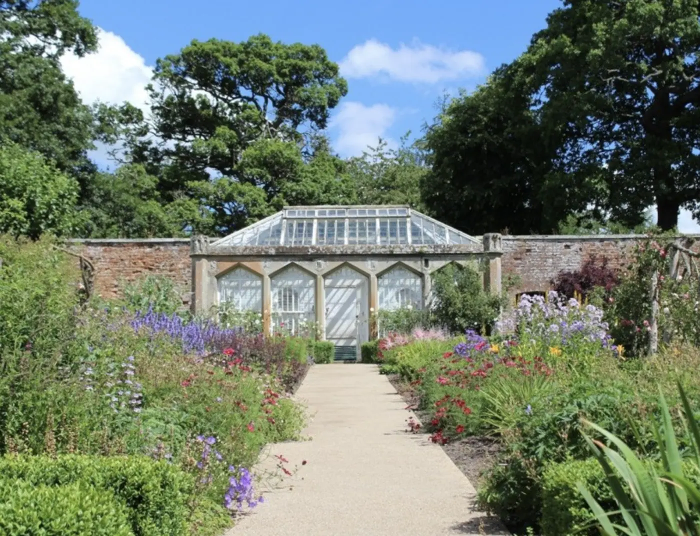 The walled garden and greenhouse at Abbotsford